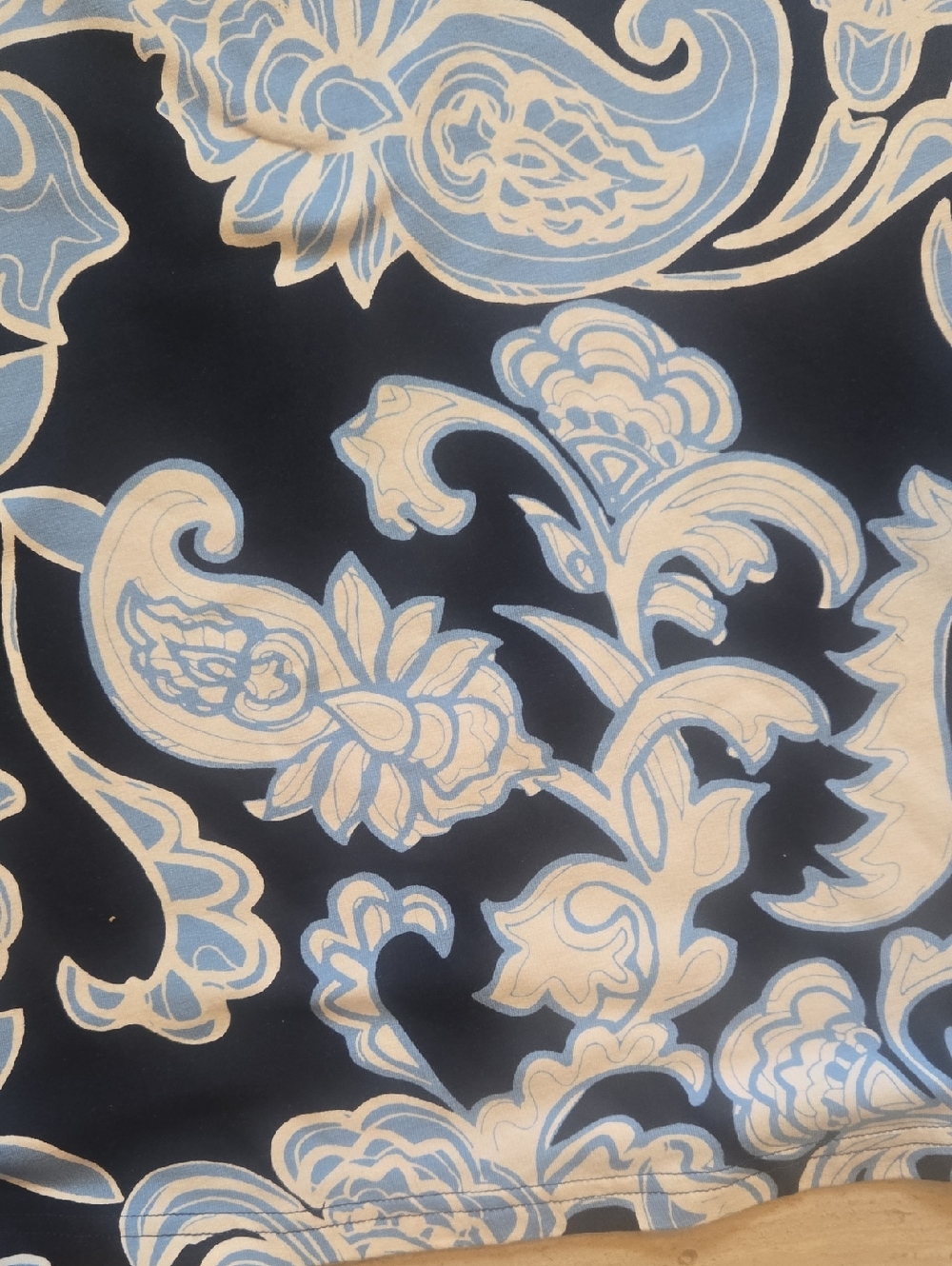 Talbot's Blue/White Dynamic Paisley Print Jersey Maxi Dress - Picture 6 of 11